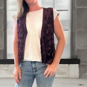 Vintage velvet burgundy vest